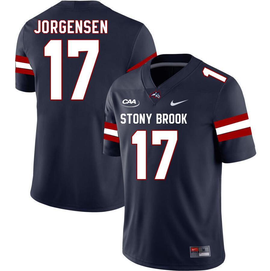 Stony Brook Seawolves #17 Brandon Jorgensen College Football Jerseys Stitched Sale-Navy
